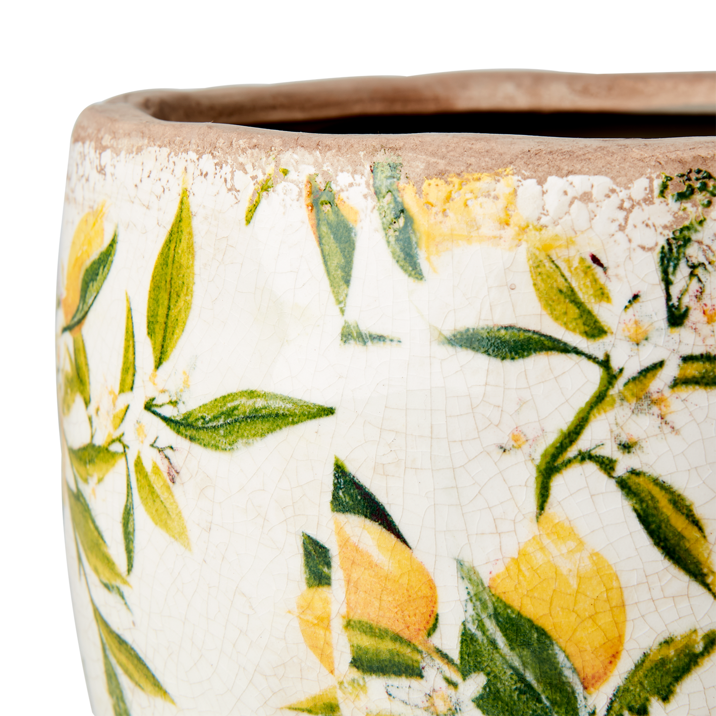 LEMONA Kruka L, Vit/grön/gul