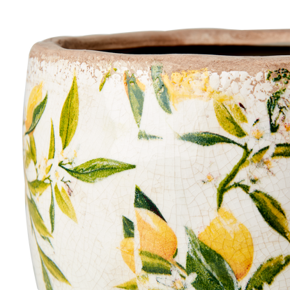 LEMONA Kruka L, Vit/grön/gul