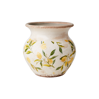 LEMONA Urna M, Vit/grön/gul