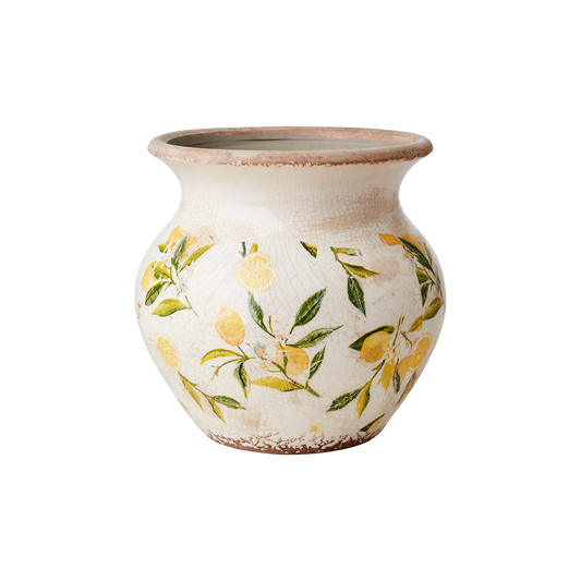 LEMONA Urna M, Vit/grön/gul