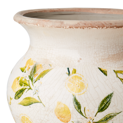 LEMONA Urna M, Vit/grön/gul