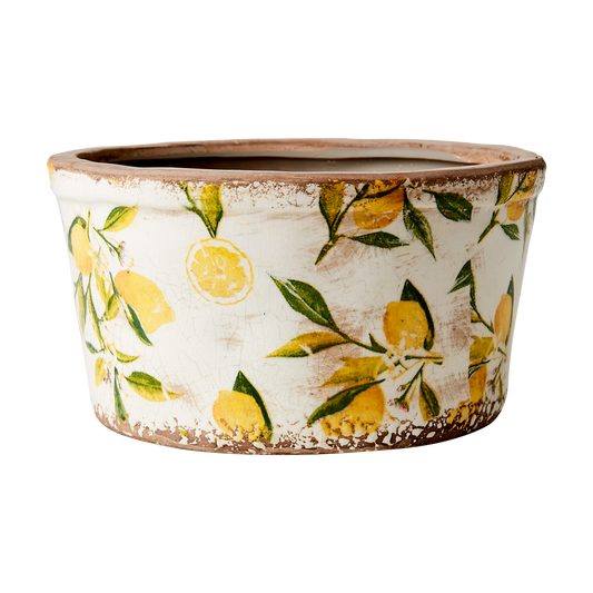 LEMONA Kruka M, Vit/grön/gul