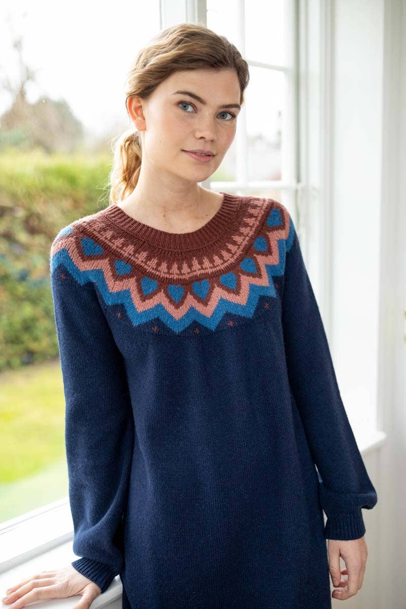 Danesukkertop Ulltröja Klänning Dk Marinblå - Öko-Tex