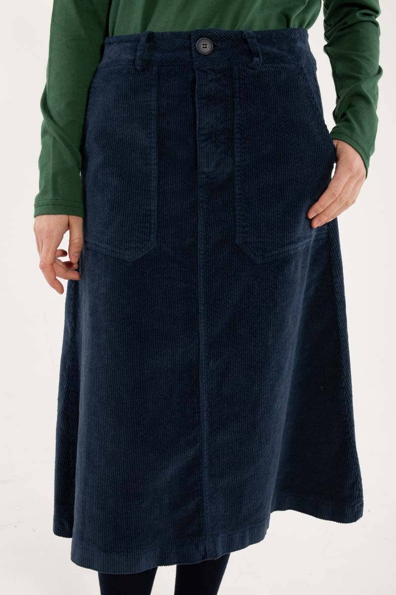 Danesweetie Cord Stretch Kjol Mörk Marinblå