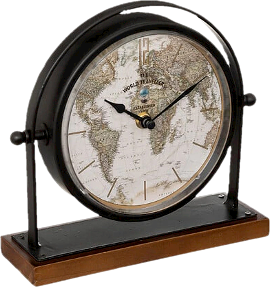 Bordsklocka World Traveller - Diameter 21cm