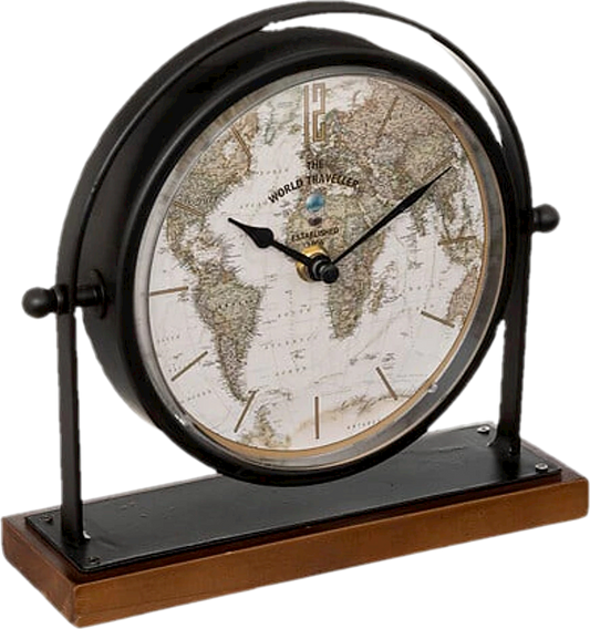 Bordsklocka World Traveller - Diameter 21cm