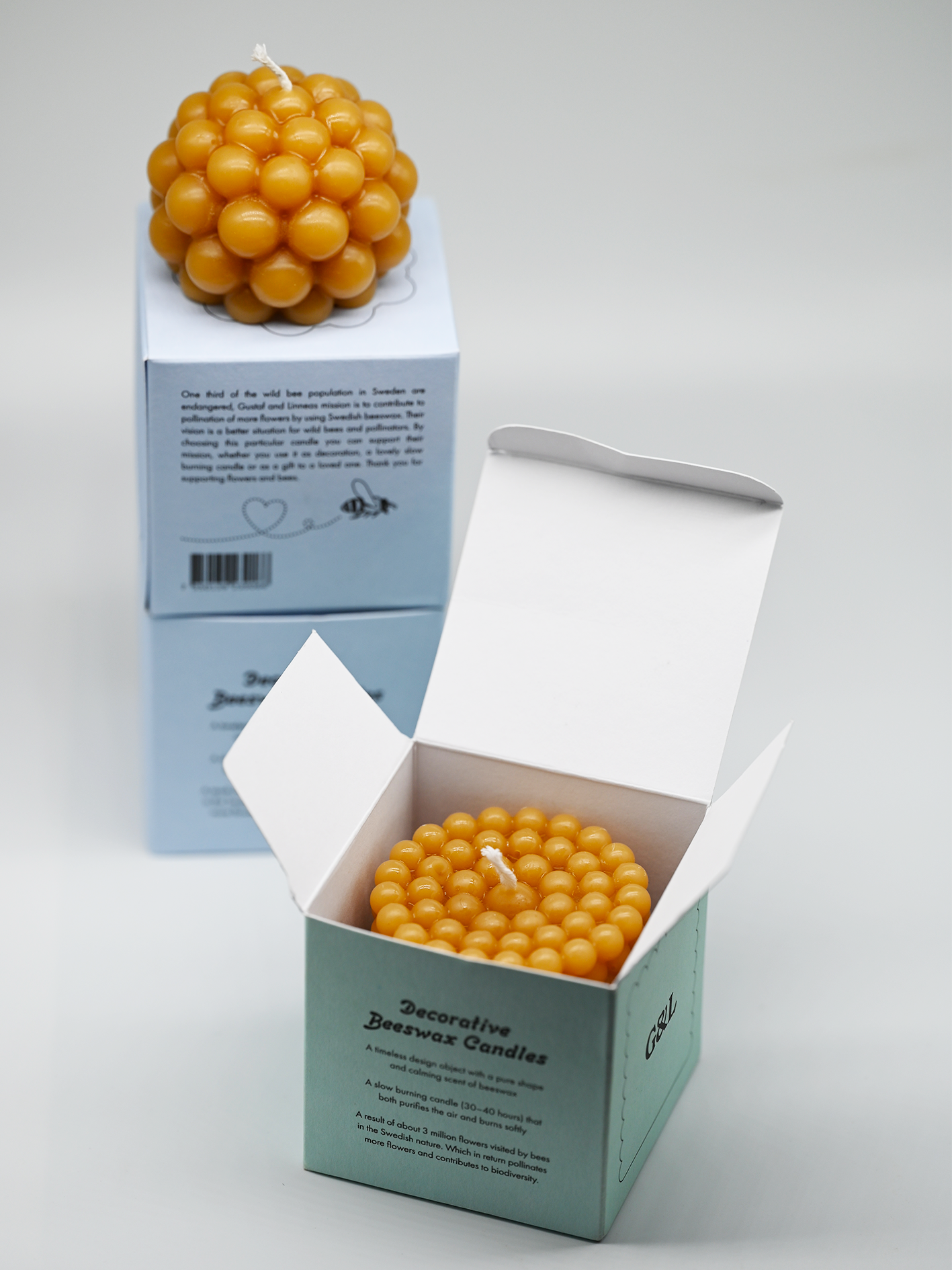 Bivaxljus Pollen - 100% svenskt bivax - 6,5cm