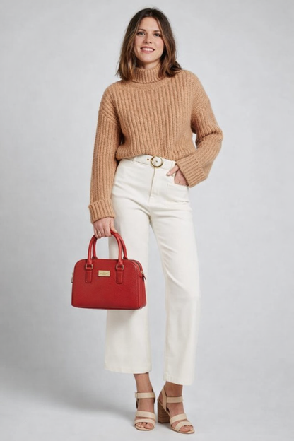 Séna strukturerad handväska: Röd