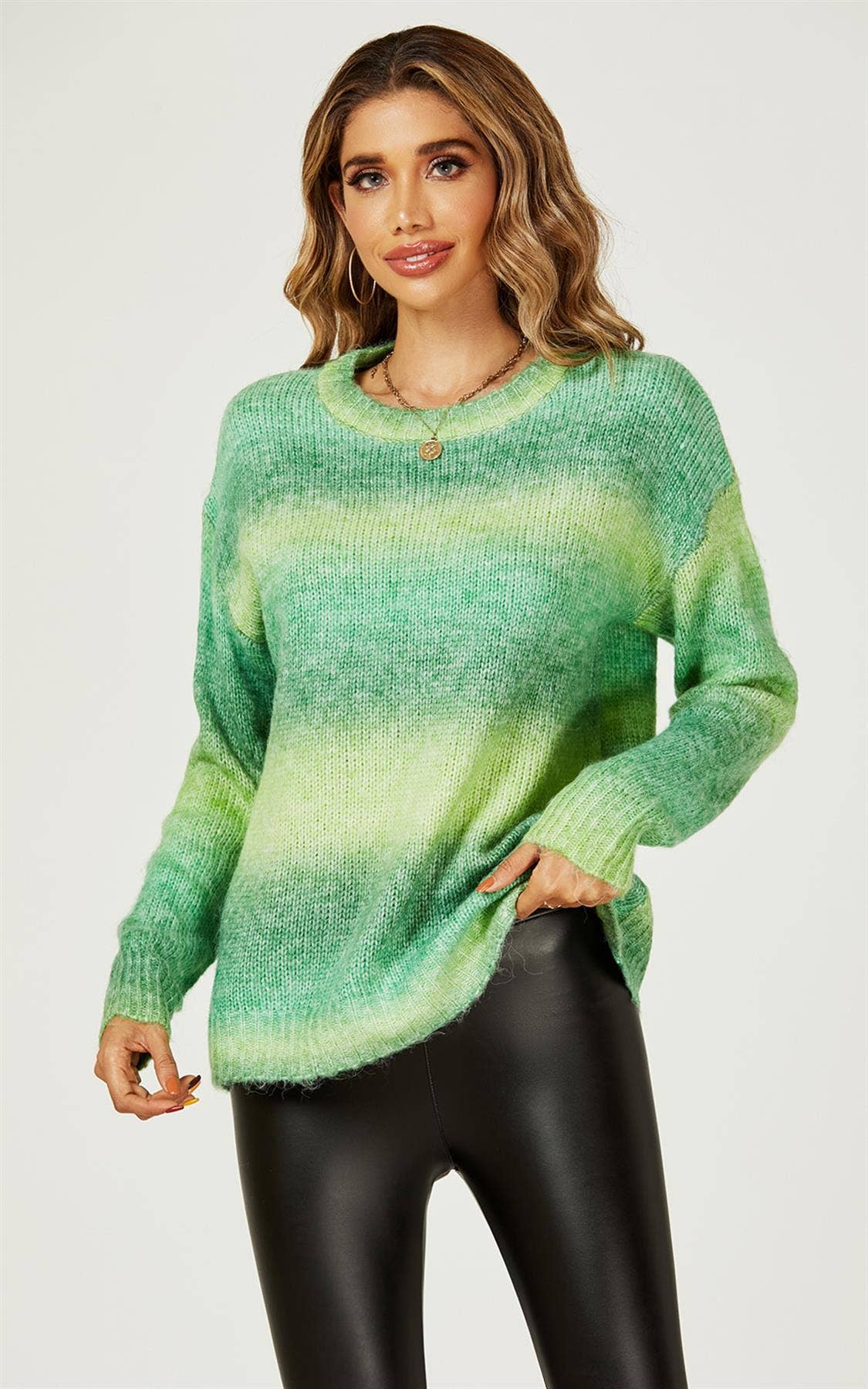 Randig långärmad tröja – One size