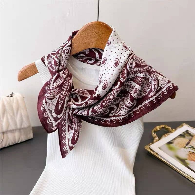 Sjal i silkesblandning - Färg: Bordeaux