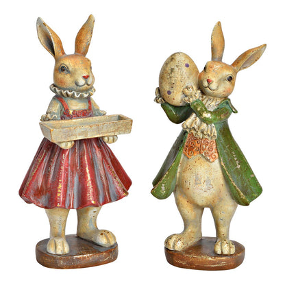 Påskhare med ett dekorativt ägg - H 20cm