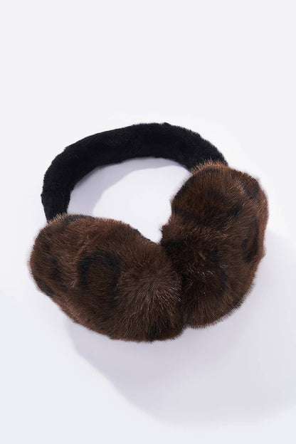 Öronmuffar / Öronvärmare i fuskpäls: Mörkbrun