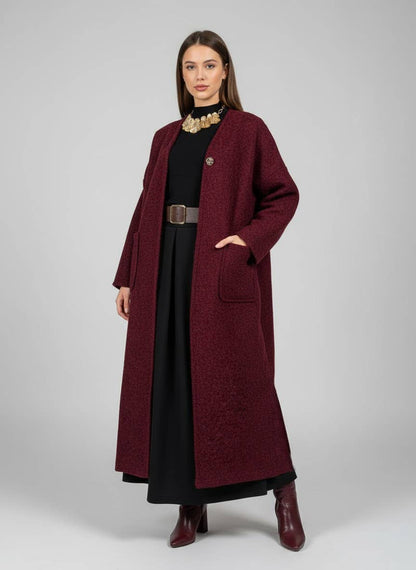 Lång kjol med bälte i mjuk mockayta: Free Size