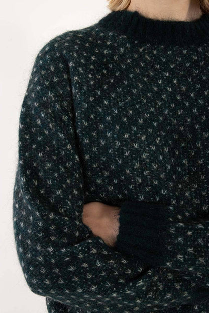 Daneherbal Alpacka Jaquard Tröja Dk Skiffer/Lt - OEKO-TEX