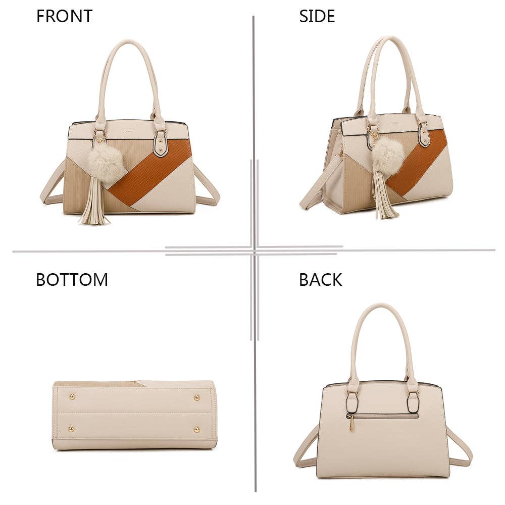 Cléo handväska med fransar: Beige