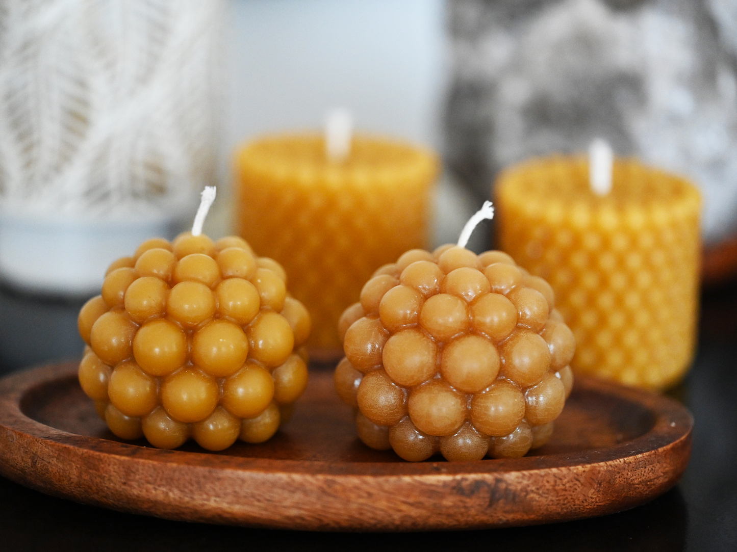 Bivaxljus Salmbär - 100% svenskt bivax - 6cm