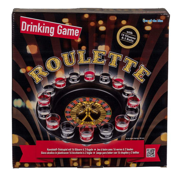 Dryckesspel Roulette med 16 glas och 2 kulor