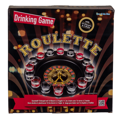 Dryckesspel Roulette med 16 glas och 2 kulor