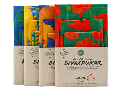 Bivaxduk Ringblomma - tre-pack - Tillverkad i Sverige