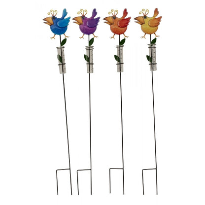 Metal regnmåler - Gunnar - farverige fugle 110cm