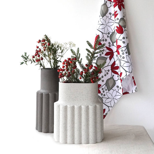 Kökshandduk Helleborus röd - 100 % bomull