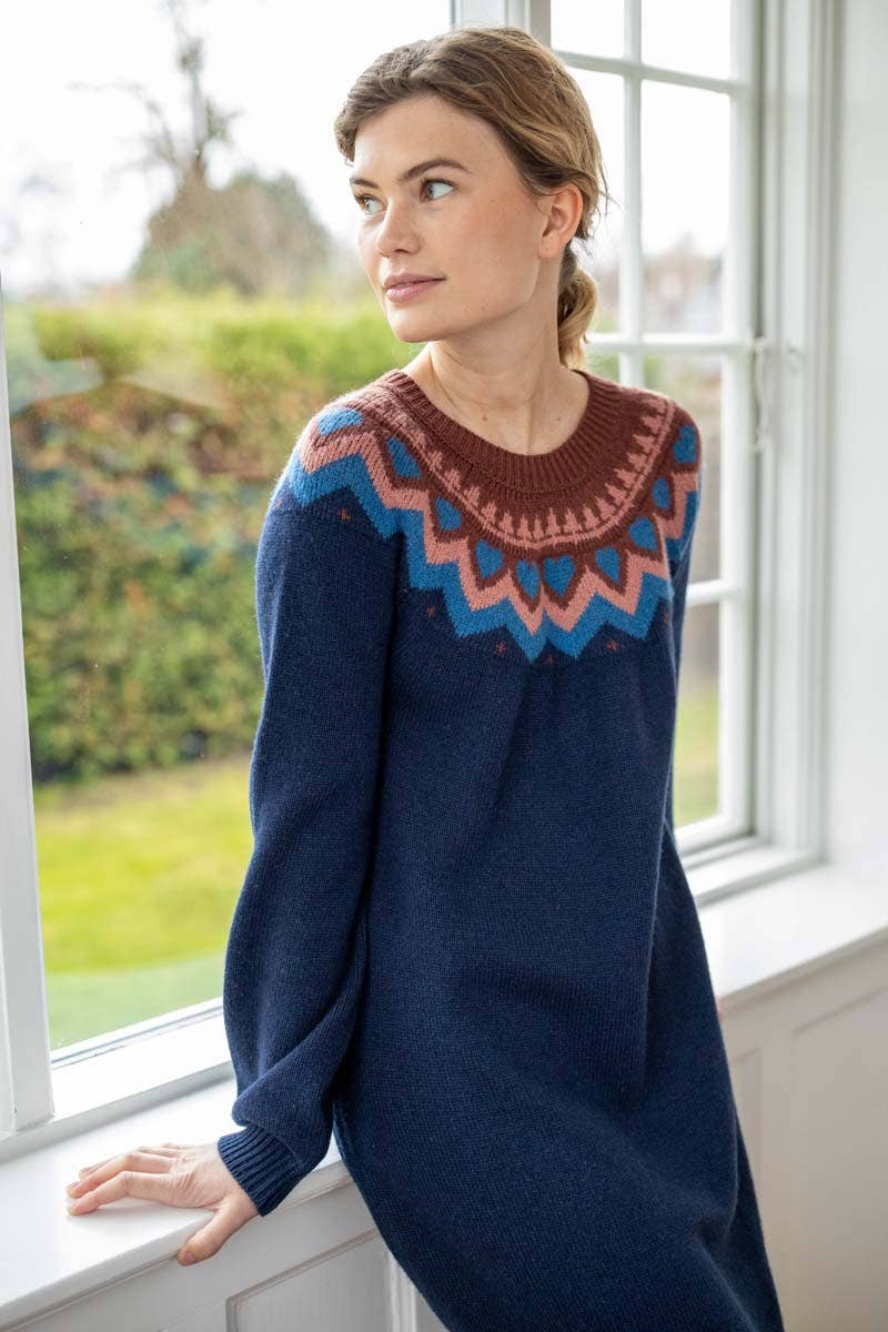 Danesukkertop Ulltröja Klänning Dk Marinblå - Öko-Tex