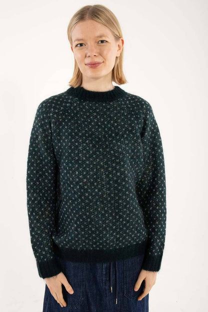 Daneherbal Alpacka Jaquard Tröja Dk Skiffer/Lt - OEKO-TEX