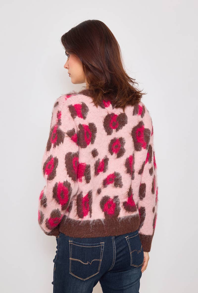Leopardmönstrad tröja: Rosa