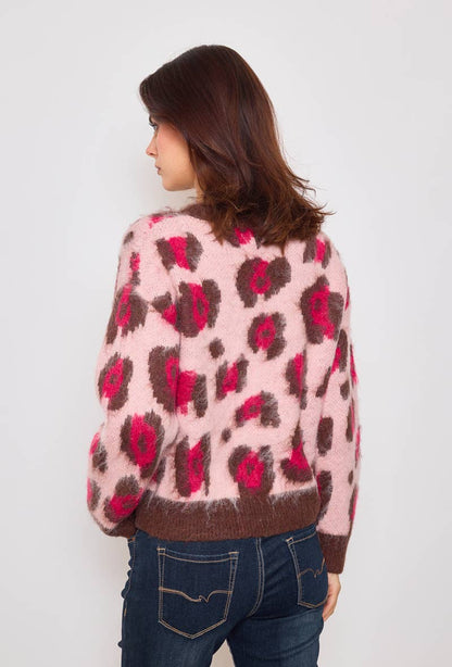 Leopardmönstrad tröja: Rosa