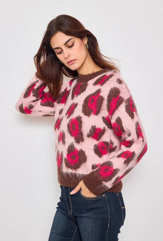 Leopardmönstrad tröja: Rosa
