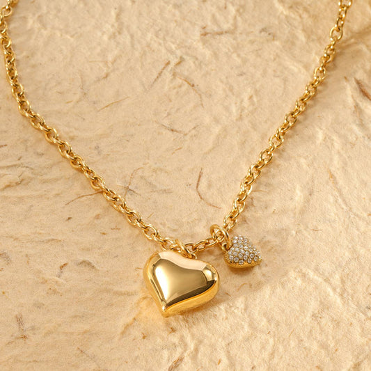 Guldkedja Halsband med Hjärtan
