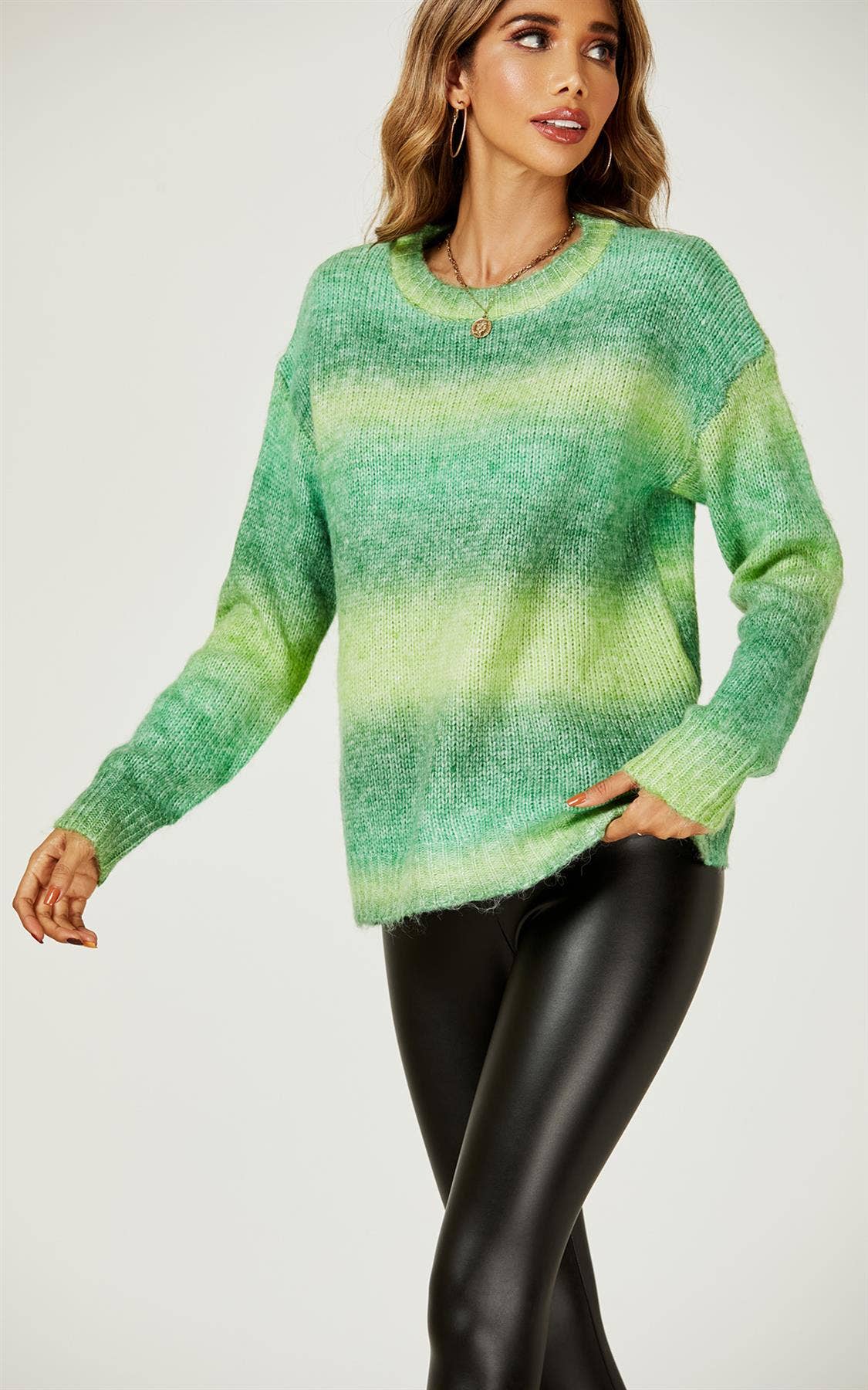 Randig långärmad tröja – One size