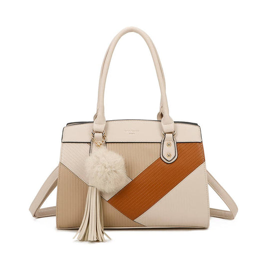 Cléo handväska med fransar: Beige