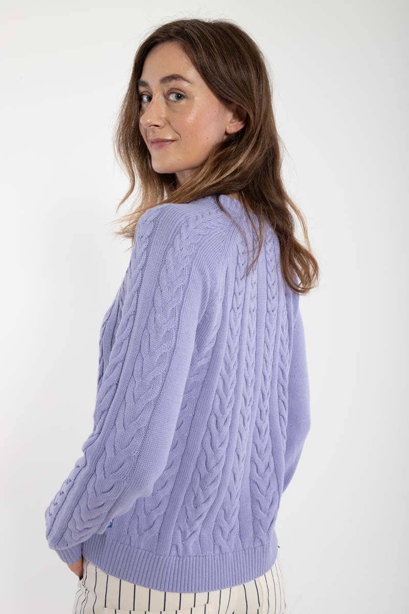 Danetwister Kabeltröja Lila - 100% bomull