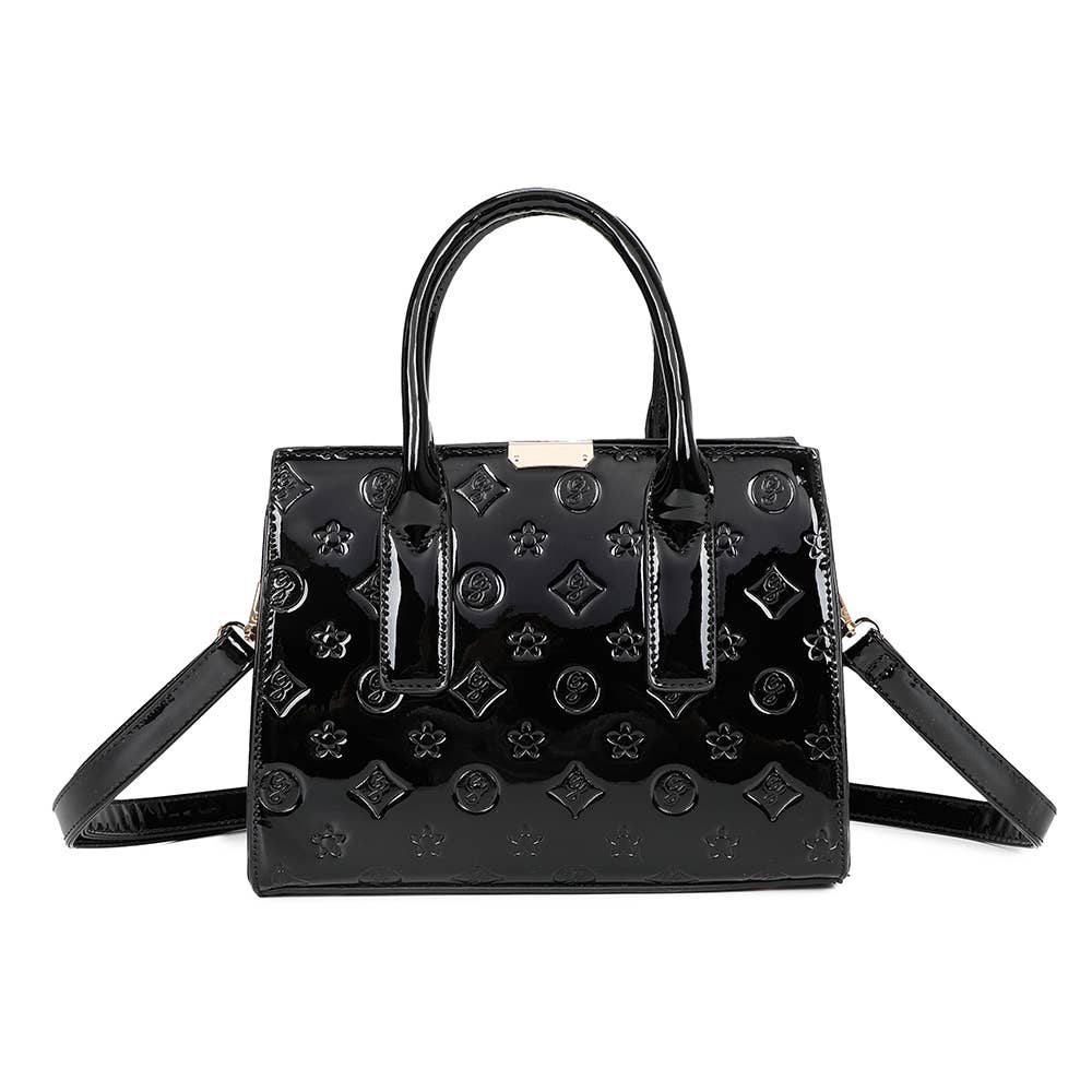 Stella handväska med gulddetaljer: Svart