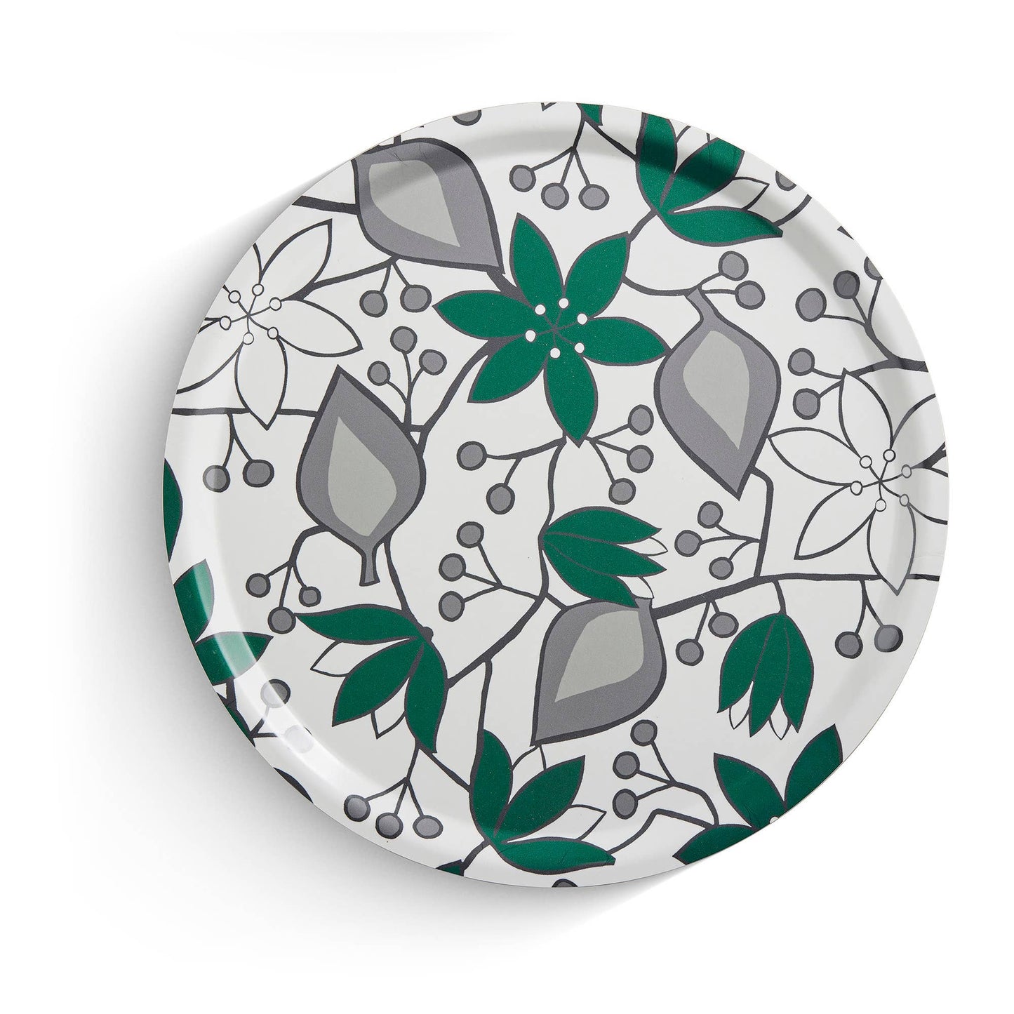 Bricka Helleborus vit/grön - 38 cm - Tillverkad i Sverige