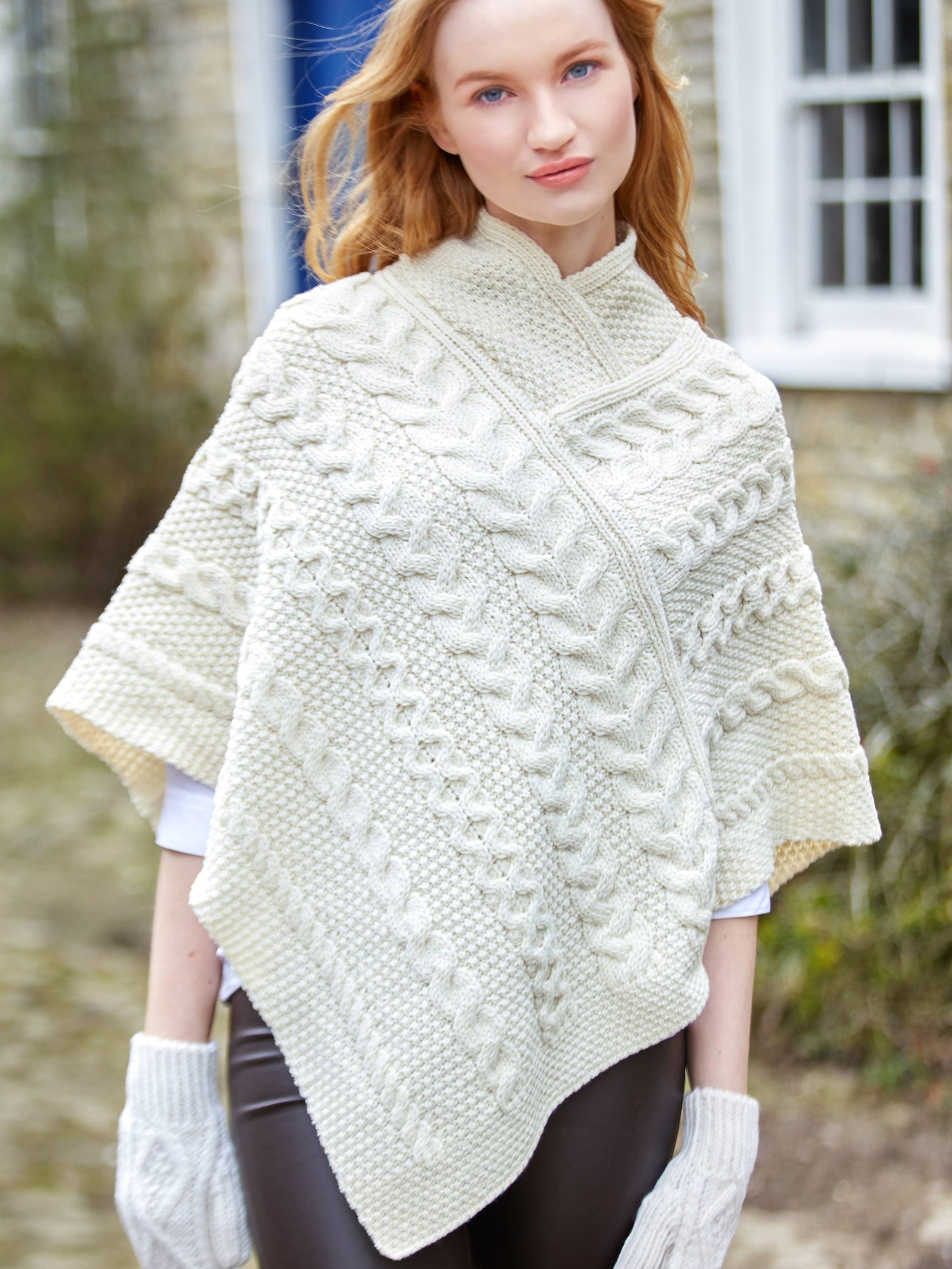 Cape - Poncho - 100% Merinoull - Natur