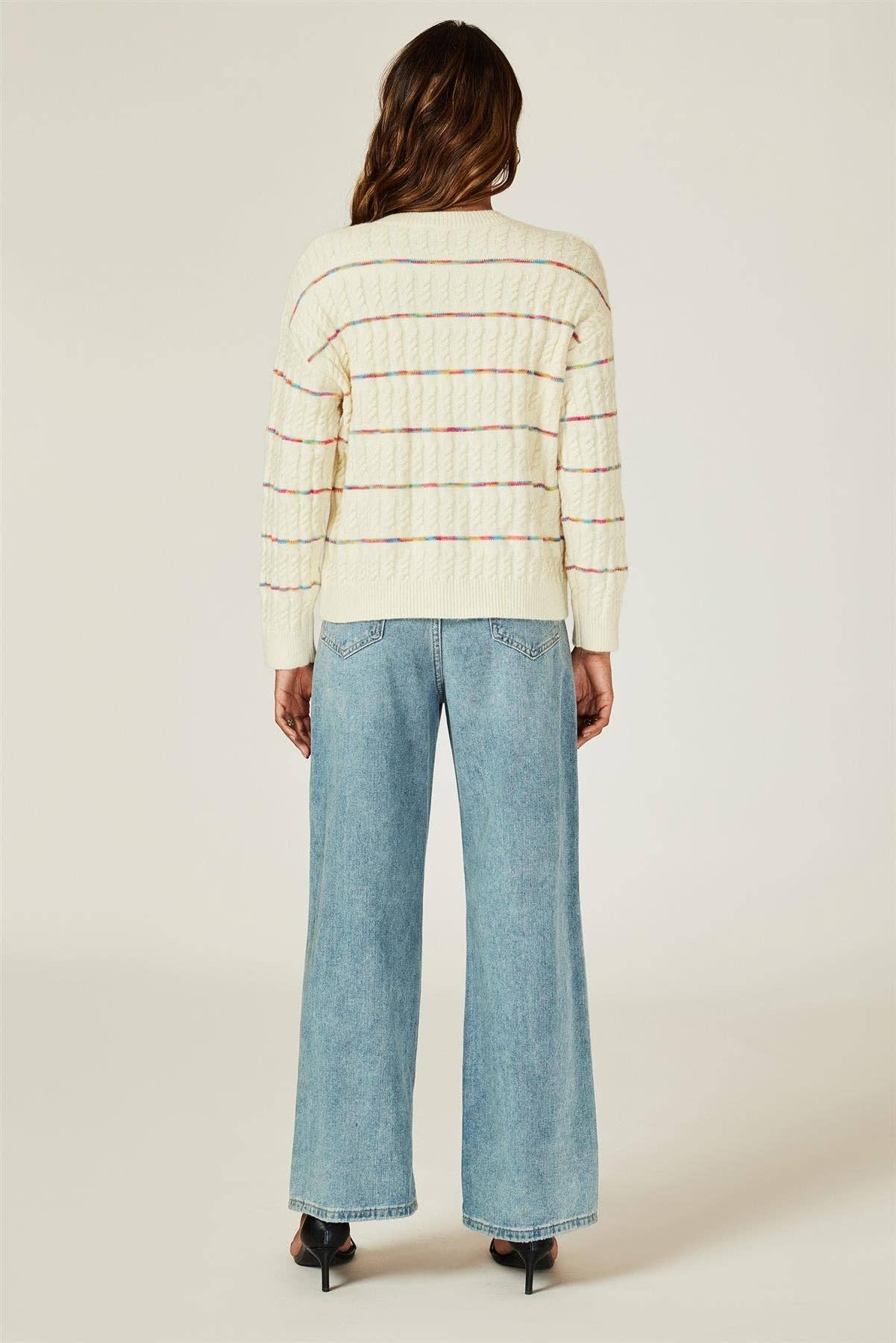 Stickad Kofta I Vit: OneSize