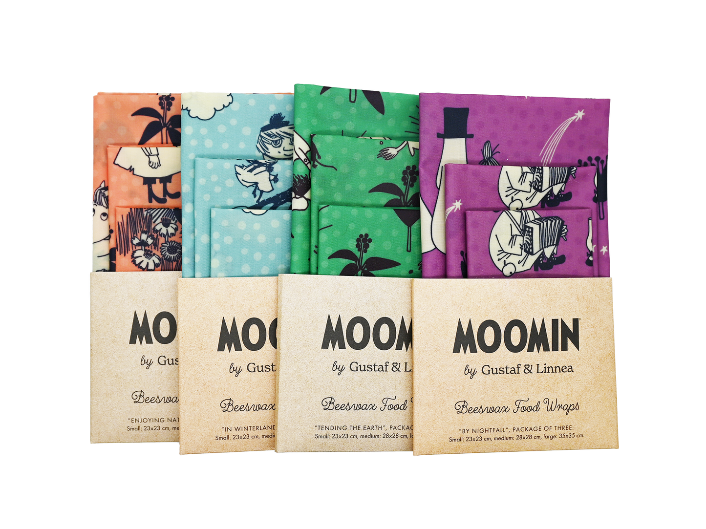 Bivaxduk Moomin Grön - Tre-pack - Tillverkad i Sverige