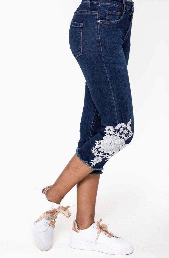 Jeans med hög midja och stretchspets