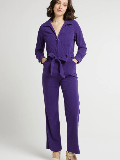MADDY VIOLET - Långärmad jumpsuit med dragkedja och bälte