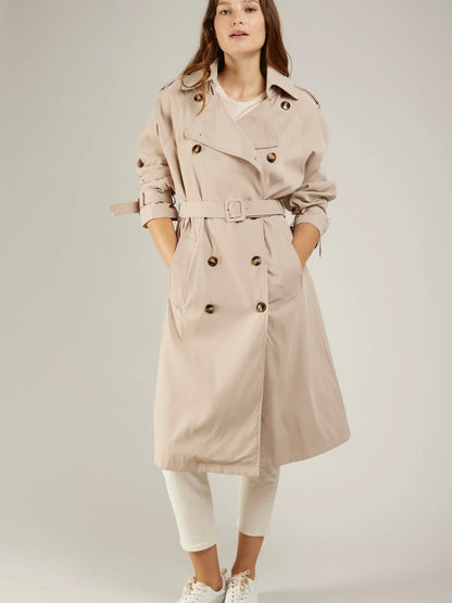 MELVINE - Klassisk trenchcoat i bomull