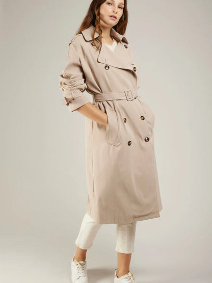 MELVINE - Klassisk trenchcoat i bomull