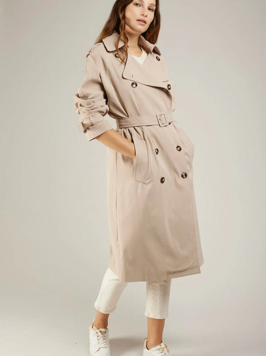 MELVINE - Klassisk trenchcoat i bomull