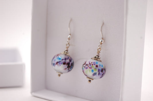 Örhängen i glas och 925 sterling silver - Marianne Degener
