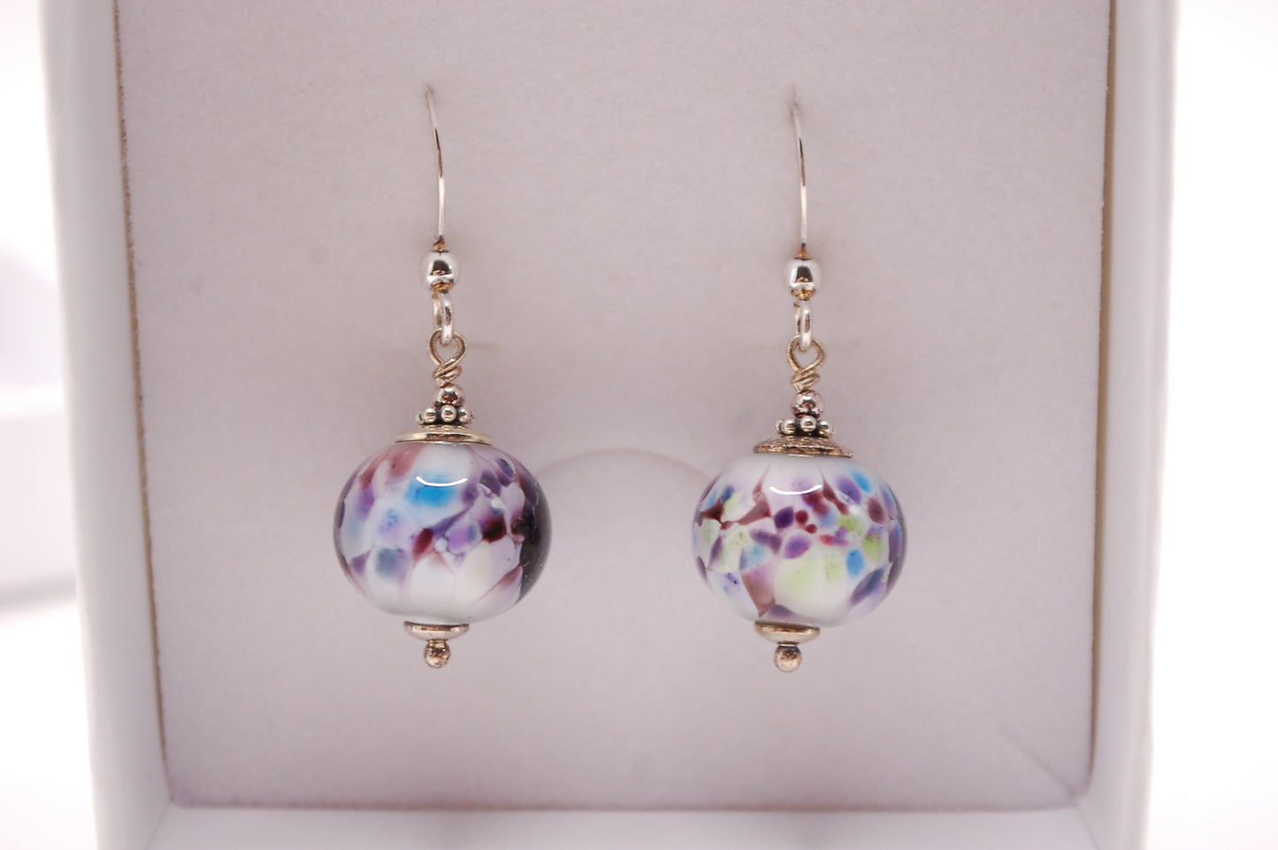 Örhängen i glas och 925 sterling silver - Marianne Degener