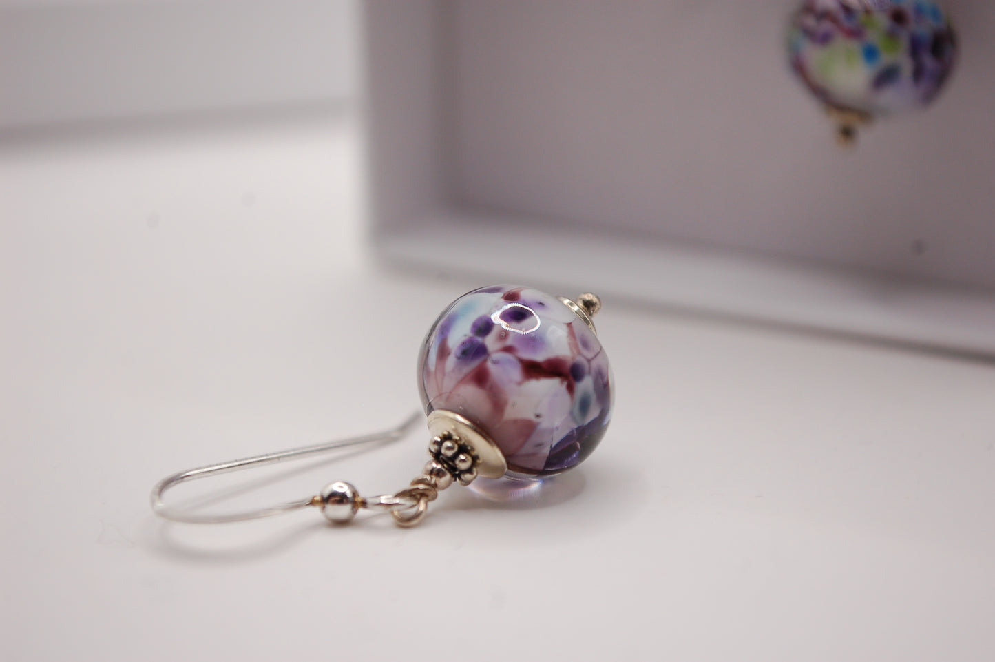 Örhängen i glas och 925 sterling silver - Marianne Degener