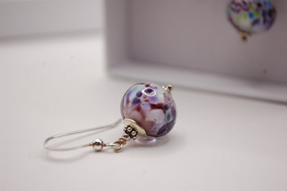 Örhängen i glas och 925 sterling silver - Marianne Degener