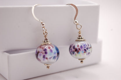Örhängen i glas och 925 sterling silver - Marianne Degener
