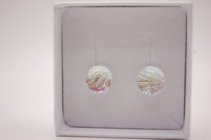 Par Örstickare - Dichroic Glas - Pärlemorfärg - Silver